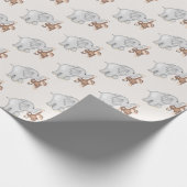 Monkey en Elephant Fun Cadeaupapier (Hoek)