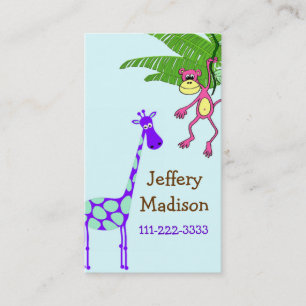 Monkey en Giraffe Kind Visitekaartje