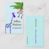 Monkey en Giraffe Kind Visitekaartje (Voorkant / Achterkant)