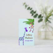 Monkey en Giraffe Kind Visitekaartje (Staand voorkant)