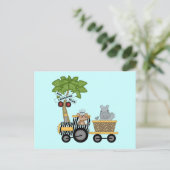 Monkey en Hippo Train Tshirts en geschenken Briefkaart (Staand voorkant)