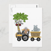 Monkey en Hippo Train Tshirts en geschenken Briefkaart (Voorkant / Achterkant)