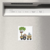 Monkey en Hippo Train Tshirts en geschenken Magneet (Insitu (Vaatwasser))