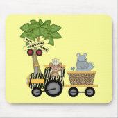 Monkey en Hippo Train Tshirts en geschenken Muismat (Voorkant)