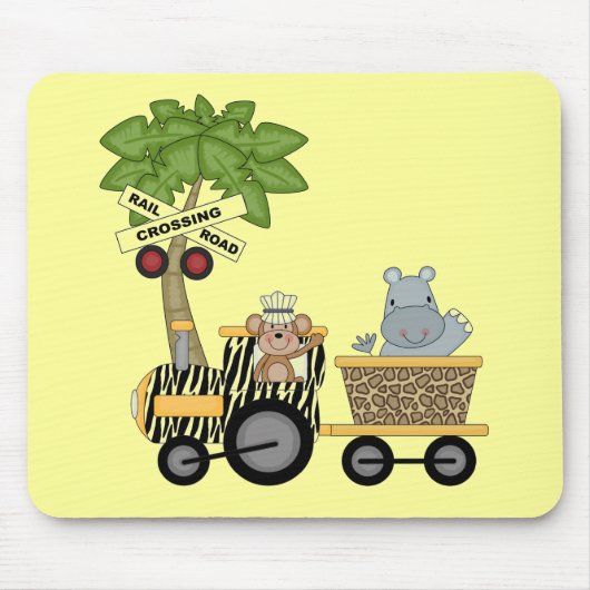 Monkey en Hippo Train Tshirts en geschenken Muismat (Voorkant)