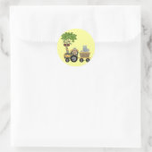 Monkey en Hippo Train Tshirts en geschenken Ronde Sticker (Tas)