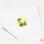 Monkey en Hippo Train Tshirts en geschenken Ronde Sticker (Envelop)