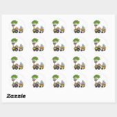 Monkey en Hippo Train Tshirts en geschenken Ronde Sticker (Vel)