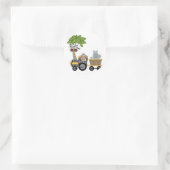 Monkey en Hippo Train Tshirts en geschenken Ronde Sticker (Tas)