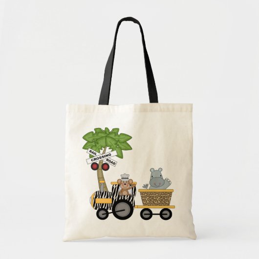 Monkey en Hippo Train Tshirts en geschenken Tote Bag (Voorkant)