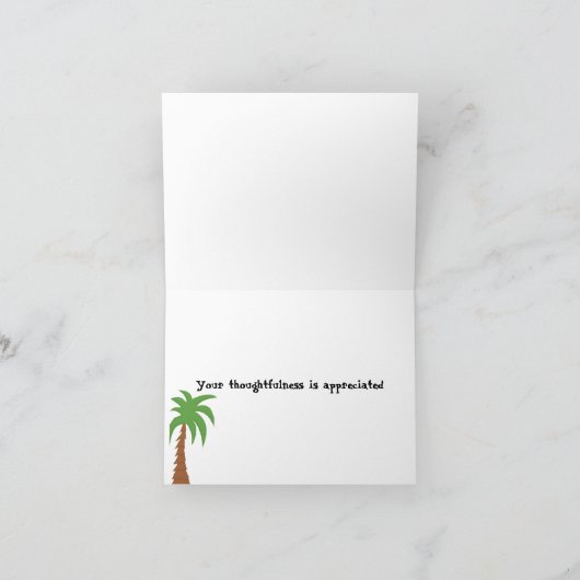 Monkey en palmboom Dank u Bedankkaart (Binnen)