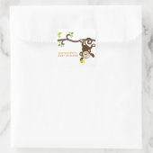 Monkey en Polka Dots Vierkante Sticker (Tas)