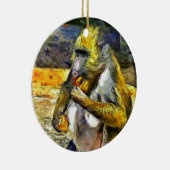 Monkey eten keramisch ornament (Rechts)
