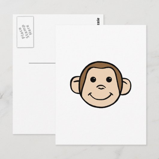 Monkey Face Briefkaart (Voorkant / Achterkant)