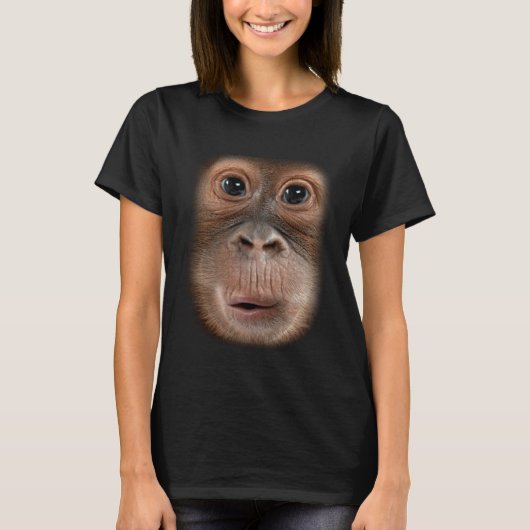 Monkey Face Chimpanzee Ape Zoo Animal T-shirt (Voorkant)