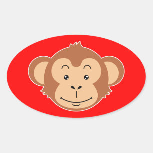 Monkey Face Ovale Sticker