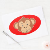 Monkey Face Ovale Sticker (Envelop)