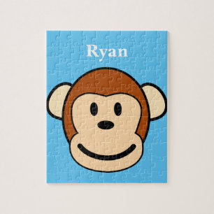 Monkey Face Personalized Jigzaag Puzzle Legpuzzel
