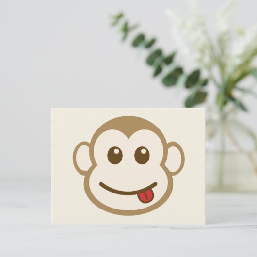 Monkey Face Vector Art Briefkaart (Staand voorkant)