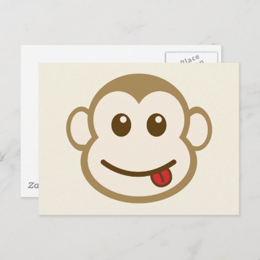 Monkey Face Vector Art Briefkaart (Voorkant / Achterkant)