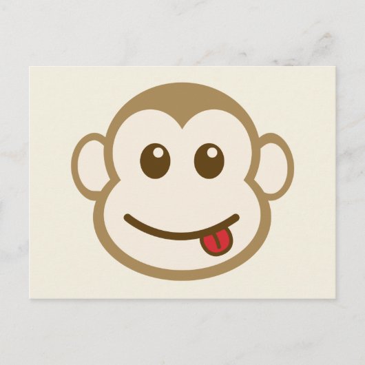 Monkey Face Vector Art Briefkaart (Voorkant)