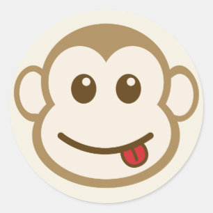 Monkey Face Vector Art Ronde Sticker