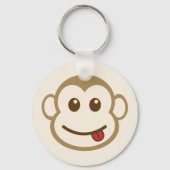 Monkey Face Vector Art Sleutelhanger (Voorkant)