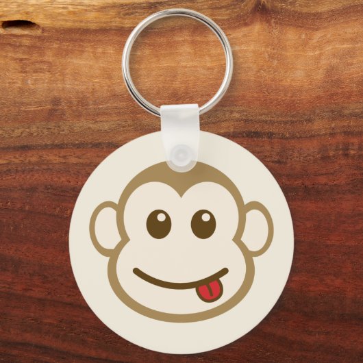 Monkey Face Vector Art Sleutelhanger (Voorkant)