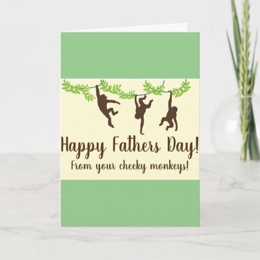 Monkey Fathers Day Card | Kaart (Voorkant)