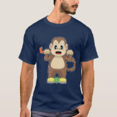 Monkey Field hockey hockey stick T-shirt (Voorkant)