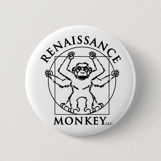 Monkey flair ronde button 5,7 cm (Voorkant)