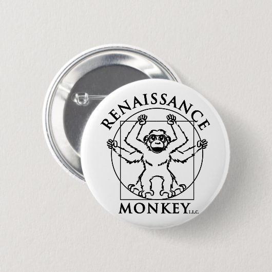Monkey flair ronde button 5,7 cm (Voorkant /achterkant)