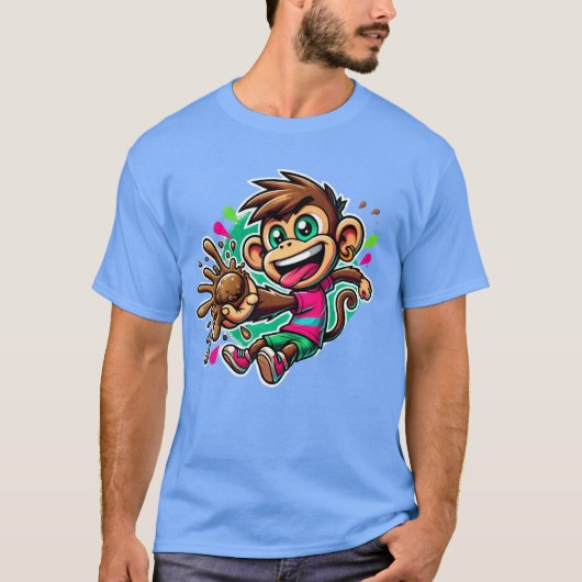 Monkey Flinging Madness T-shirt (Voorkant)
