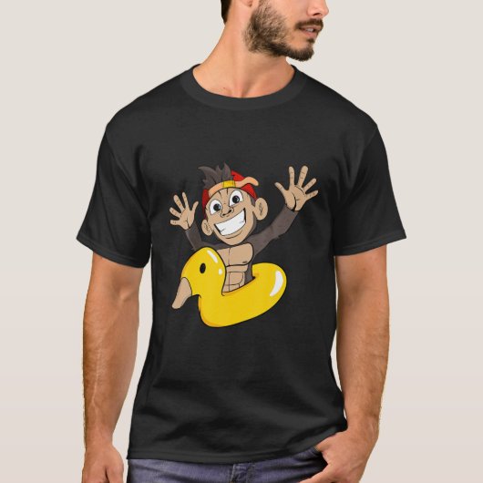 Monkey Floating Hoop Duck T-shirt (Voorkant)