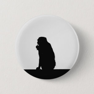 Monkey flosssilhouette foto ronde button 5,7 cm