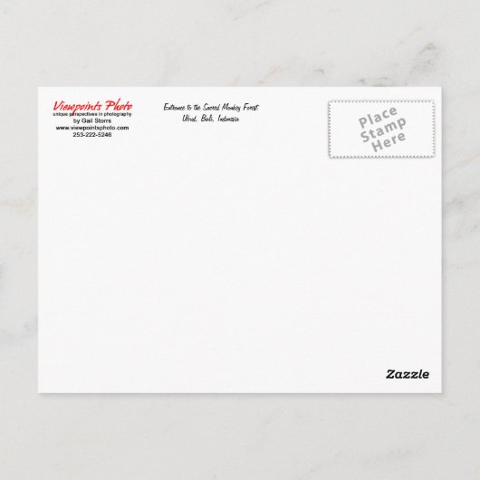 Monkey Forest Briefkaart (Achterkant)