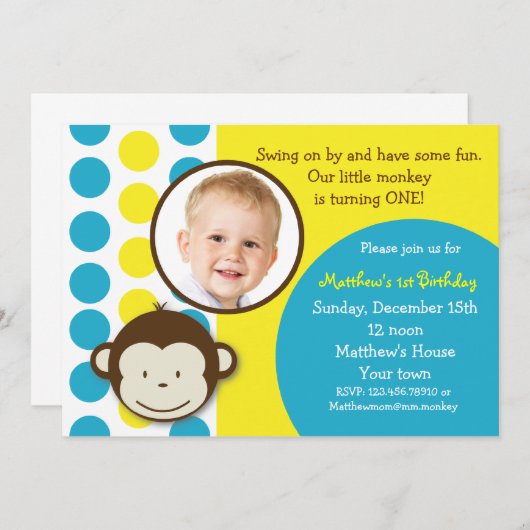 Monkey foto van Mod Maandag Kaart (Voorkant / Achterkant)