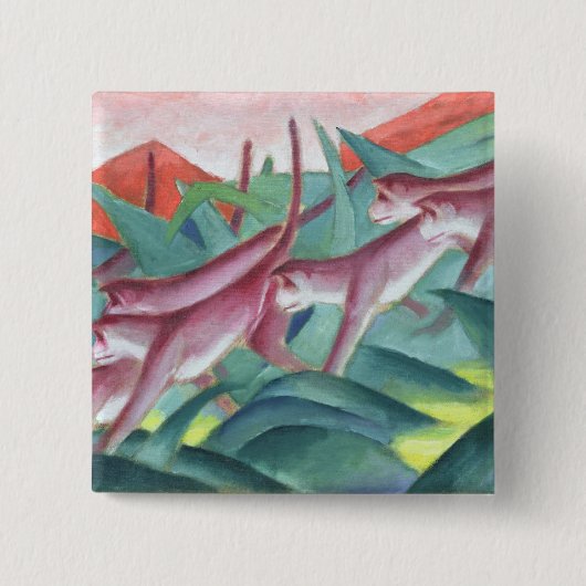 Monkey Frieze, 1911 Vierkante Button 5,1 Cm (Voorkant)