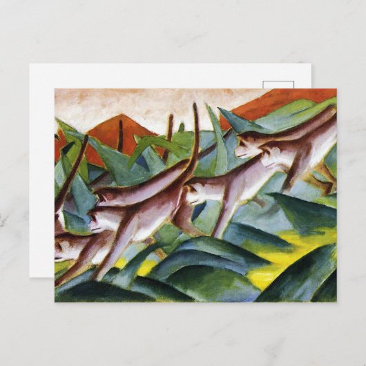 Monkey frieze door Franz Marc Briefkaart (Voorkant / Achterkant)
