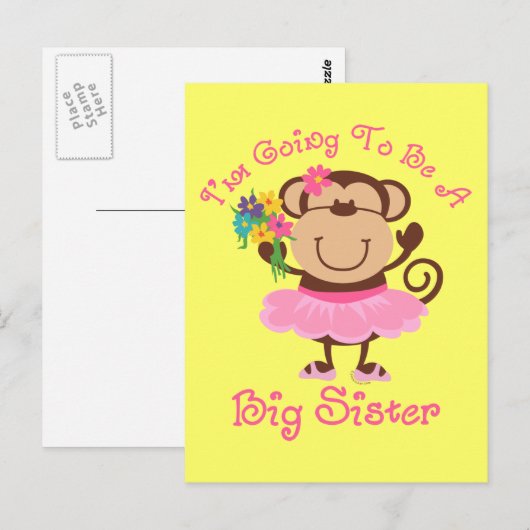 Monkey Future Big Sister Briefkaart (Voorkant / Achterkant)
