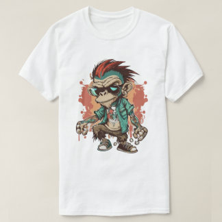 Monkey Gangster Cartoon Mannen Basic T-Shirt