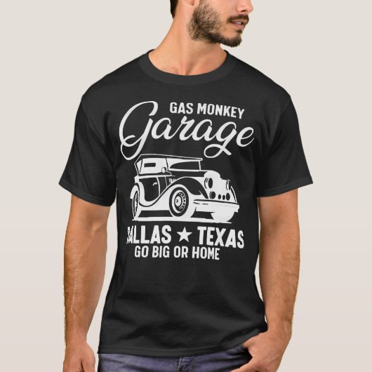 Monkey Garage benzinestation Bloedzweet en bieren T-shirt (Voorkant)