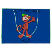 'MONKEY' gelukkige verjaardag persoonlijke naam ca Groot Cadeauzakje (Achterkant)