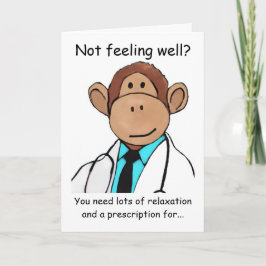 Monkey Get Well kaart