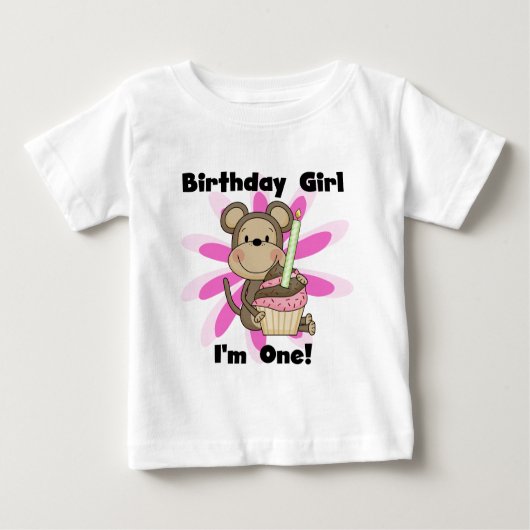 Monkey Girl 1e Verjaardag Tshirts en geschenken (Voorkant)