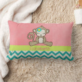 Monkey Girl Cartoon Cute en Kawaii gepersonaliseer Kussen (Deken)