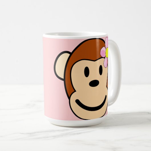 Monkey Girl Flower Coffee Mok (Voorkant rechts)