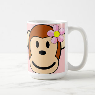 Monkey Girl Flower Coffee Mok