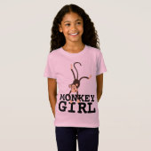 MONKEY GIRL FUNNY GIRLS KINDER T-SHIRS T-SHIRT (Voorkant volledig)