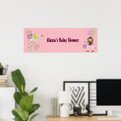 MONKEY Girl Oerwoud Baby shower Banner JJ Poster (Thuiskantoor)